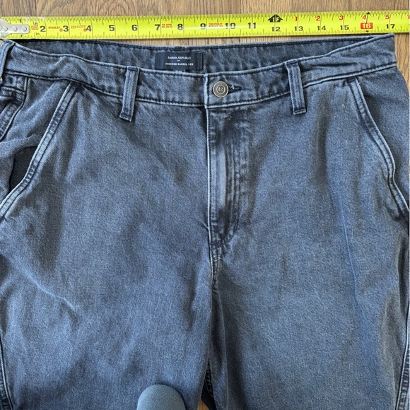 Banana Republic High Rise Barrel Leg Jeans Gray Wash SZ 14 Wide Leg - Picture 4 of 5